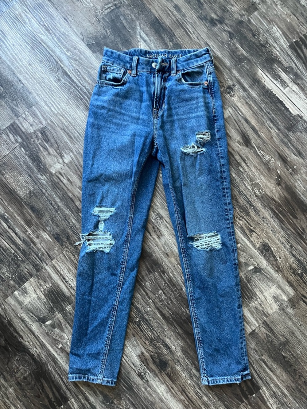 American Eagle Outfitters Distressed High-Rise Jeans